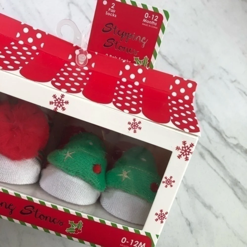 Stepping Stones Christmas Socks 2 Pair Box Set